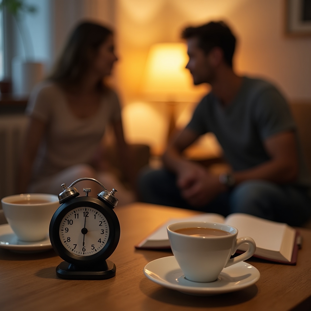 Kurzer Küchentimer auf dem Tisch während der wöchentlichen Finanzrunde
